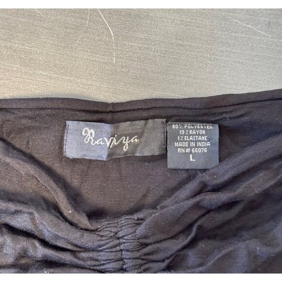 Raviya Swim Ruched Strapless Cover Up Open Flyaway Dress Sheer Tie-Dyed‎ Black - Picture 12 of 14